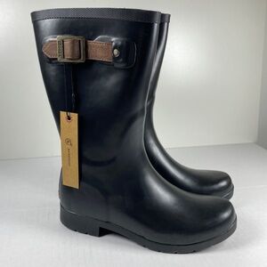 CHOOKAFremont 30, Mid Pull On Black Rubber Rainboots, NEVER WORN, Size 6